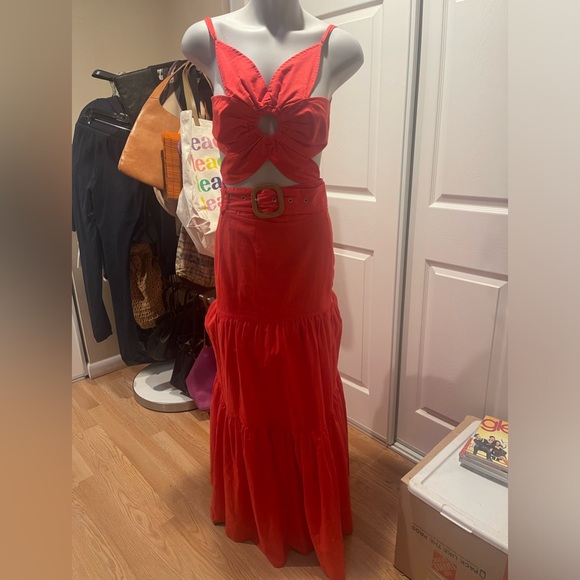 Red Flower 3 Piece Skirt Set - Picture 1 of 3